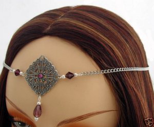 Purple Medieval Renaissance wedding tiara CIRCLET crown