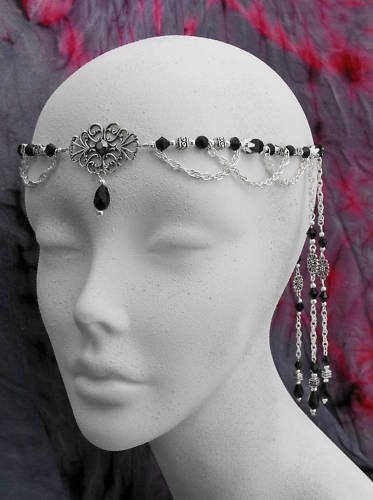 Black Onyx Victorian CIRCLET Wedding Tiara crown diadem