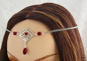 DEEP Red RENAISSANCE Medieval ELVEN tiara CIRCLET crown