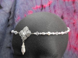 Pearl Circlet headpiece wedding crown tiara LARP SCA #1610