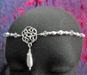 Pearl CELTIC Circlet renaissance wedding crown tiara #1612
