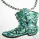 TURQUOISE COWGIRL BOOT NECKLACE
