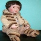 16" BRUNETTE PORCELAIN BISQUE COLLECTIBLE BABY DOLL