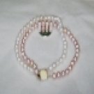 PINK & WHITE PEARL BRACELET WITH CHARM