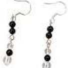 GENUINE ONYX AND CRYSTAL CLEAR EARRINGS