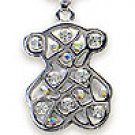 CRYSTAL COVERED TEDDY BEAR NECKLACE