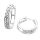 HALF CARAT  WHITE  DIAMOND  HOOP  EARRINGS