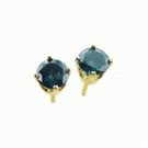 HALF  CARAT  BLUE DIAMOND  STUD  EARRINGS