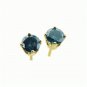 ONE  CARAT  BLUE DIAMOND STUD  EARRINGS