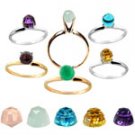 TWELVE  BIRTHSTONE GEM  RING  LOT