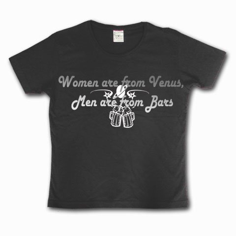 Women Are From Venus Men Are From Bars Ladies T-Shirt