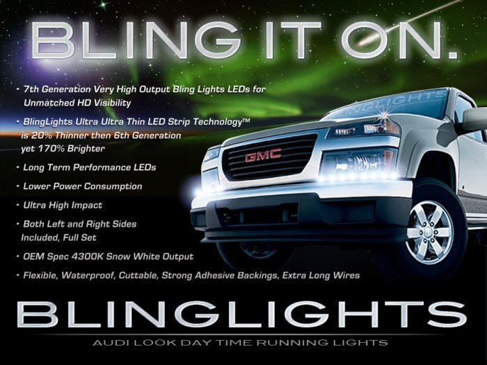 2004-2011 GMC Canyon LED DRLs Day Time Running Lights for GMT355 Headlamps Headlights Head Lamps