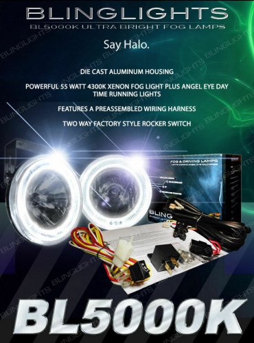 White Angel Eye Fog Lamps Lights For 2001-2006 Chevrolet Chevy Tahoe Z71 halo