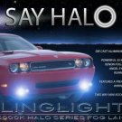 White Halo Fog Lamps Driving Lights Kit for 2008-2014 Dodge Challenger Fr Bumper