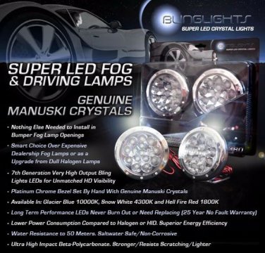 White 4300K LED Fog Lights driving lamps For 2008-2014 Scion xD