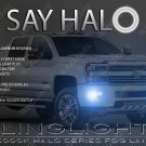 White Angel Eye Halo Fog Lamps Driving Lights Kit for 2014-2015 GMC Sierra 1500