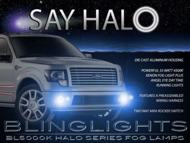 Blue Angel Eye Fog Lamps Lights for 1999-2014 Ford F-150 SVT Lightning Harley