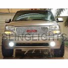 White Halo Fog Lamps Driving Light Kit for 2003-2007 GMC Sierra GMT800