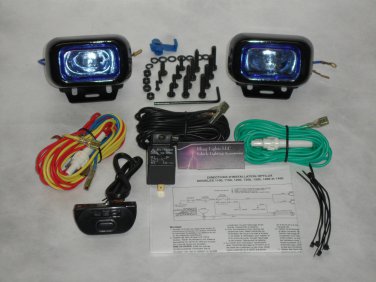 Hella Optilux 1402 Driving Lights Lamp Kit Universal Black Rectangular Blue Lens
