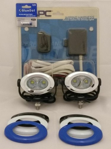 LED Chrome Flood Lights Lamps Kit for Buell Ulysses XB12