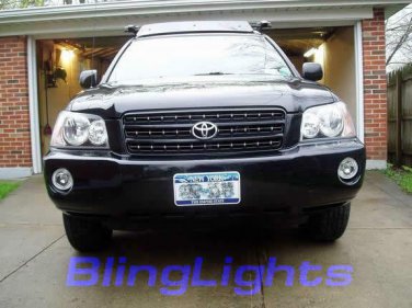 White Halo Fog Lamps Lights Angel Eyes for 2004-2007 Toyota Highlander
