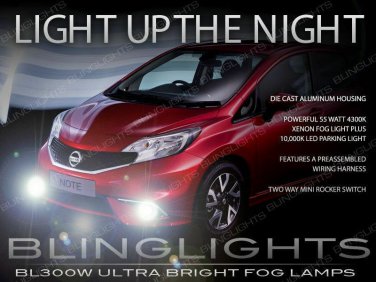 Xenon Halogen Fog Lamps Lights Kit Set for 2014 2016 Nissan Versa Note pair