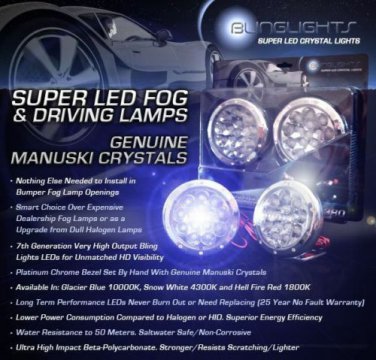 Blue LED Fog Lights lamps for 2008-2014 Dodge Challenger
