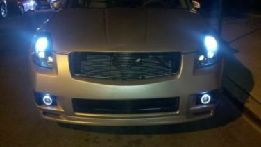 Blue Halo Angel Eye Fog Lamp Driving Lights for 2004-2008 Nissan Maxima Body Kit
