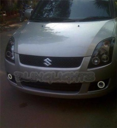 White Halo Fog Lamp Angel Eye Driving Lights for 2005-2010 Suzuki Swift