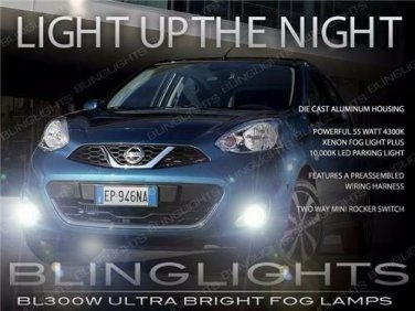 Xenon Halogen Fog Lamps Driving Lights Kit for 2014-2016 Nissan March K13c