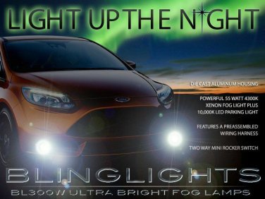 Xenon Halogen Fog Lamps Driving Light Lights Kit Set for 2012-2014 Ford Focus