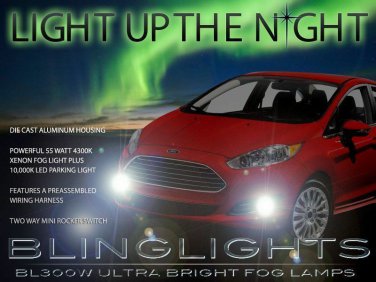 Xenon Halogen Fog Lamps Driving Lights Kit Sedan Hatch for 2014-2018 Ford Fiesta