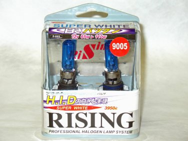 3950K 9005 Rising Automotive Super White 65W= 110W Halogen Light Bulbs Twin Pack
