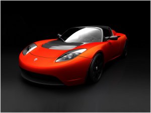 Tesla Roadster Sport Car Poster Print on 10 mil Archival Satin Paper 16" x 12"