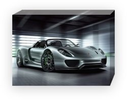 Porsche 918 Spyder Concept Car Archival Canvas Print (Mounted) 16" x 12"