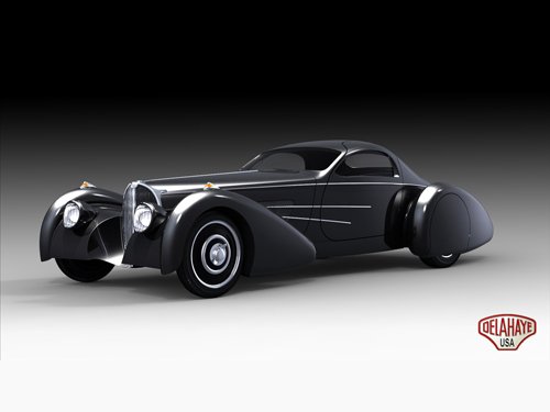 Delahaye Bella Figura Coupe Archival Canvas Car Print (Rolled) 16" x 12"