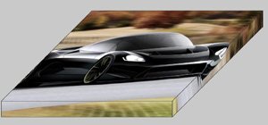 Ultima RZ Concept Archival Canvas Car Print (Mounted) 16" x 12"