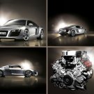 Audi R8 Montage Car Poster Print on 10 mil Archival Satin Paper 16" x 12"