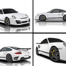 Vorsteiner Porsche 911 Turbo V-RT Montage Archival Canvas Car Print (Rolled) 16" x 12"