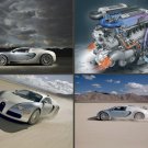 Bugatti Veyron Montage Car Poster Print on 10 mil Archival Satin Paper 16" x 12"