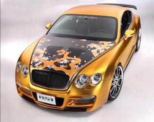 Bentley Continental ASI W66 GTS Gold Car Poster Print on 10 mil Archival Satin Paper 20' X 15"