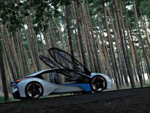 BMW EfficientDynamics Concept Car Poster Print on 10 mil Archival Satin Paper 20" x 15"
