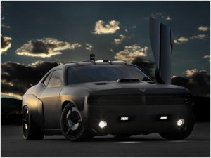 Dodge Air Force Challenger Vapor Car Poster Print on 10 mil Archival Satin Paper 16" x 12"