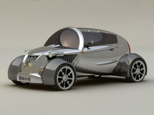 Citroen C2V Concept Car Poster Print on 10 mil Archival Satin Paper 16" x 12"