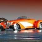 Deco Rides Boattail Car Poster Print on 10 mil Archival Satin Paper 16" x 12"