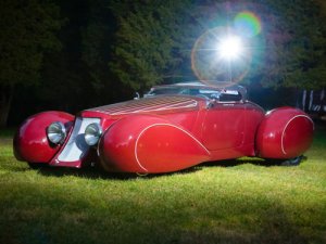Deco Rides Boattail Speedster Car Poster Print on 10 mil Archival Satin Paper 20" x 15"