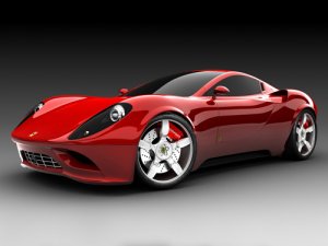 Ferrari Dino Concept Car Poster Print on 10 mil Archival Satin Paper 16" x 12"