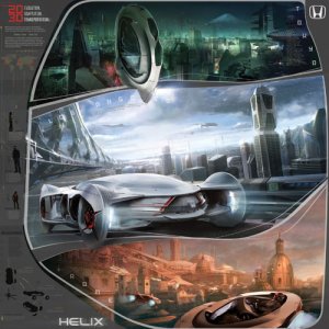 Honda Helix Concept Design Car Poster Print on 10 mil Archival Satin Paper 16" x 16"