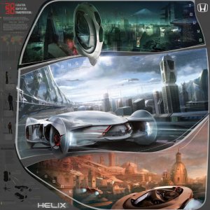 Honda Helix Concept Design Car Poster Print on 10 mil Archival Satin Paper 24" x 24"