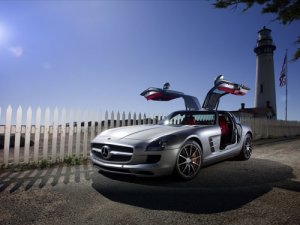 Mercedes-Benz SLS AMG Gullwing (2011) Car Poster Print on 10 mil Archival Satin Paper 16" x 12"